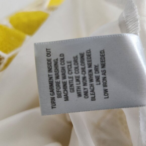 Dressbarn Dress Womens Size 6 Sleeveless Floral Lace Fit Flare Yellow White - Picture 6 of 12